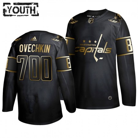 Dresovi Washington Capitals Alexander Ovechkin 700 Goals Adidas 2019-2020 Crna Golden Edition Authentic - Dječji